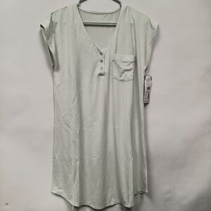 Softies Piper - 36" Cap Sleeve V-Neck Sleep Shirt with Contrast Piping,